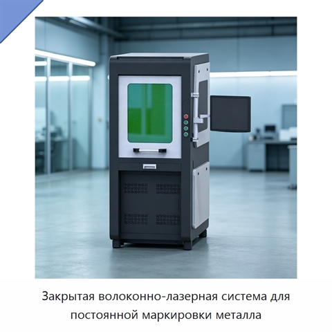 Закрытая волоконно-лазерная система для постоянной маркировки металла