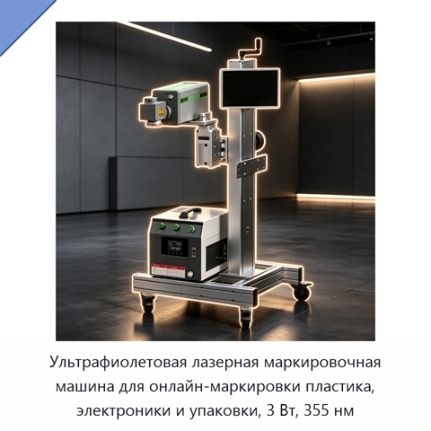 Ультрафиолетовая лазерная маркировочная машина для онлайн-маркировки пластика, электроники и упаковки, 3 Вт, 355 нм