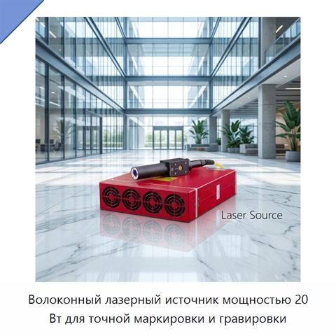 Волоконный лазерный источник мощностью 20 Вт для точной маркировки и гравировки