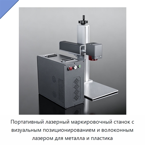Портативный лазерный маркировочный станок с визуальным позиционированием и волоконным лазером для металла и пластика