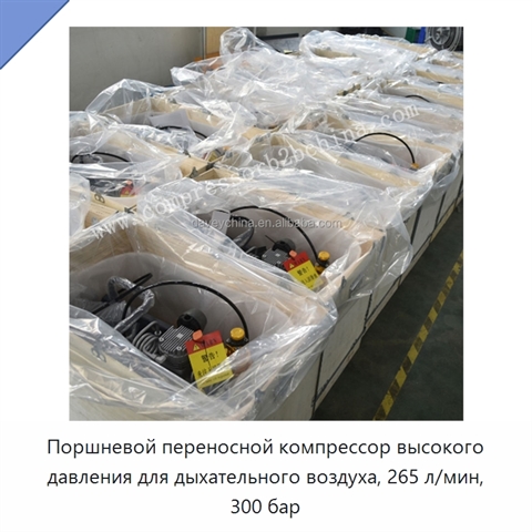 Поршневой переносной компрессор высокого давления для дыхательного воздуха, 265 л/мин, 300 бар