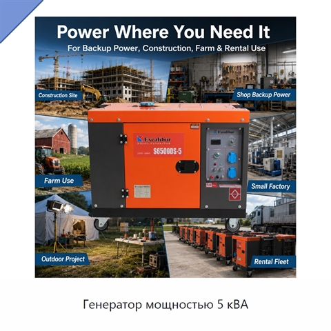 Генератор мощностью 5 кВА