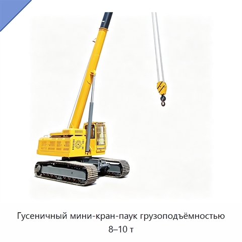 Гусеничный мини-кран-паук грузоподъёмностью 8–10 т