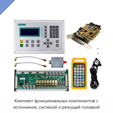 Комплект функциональных компонентов с источником, системой и режущей головкой