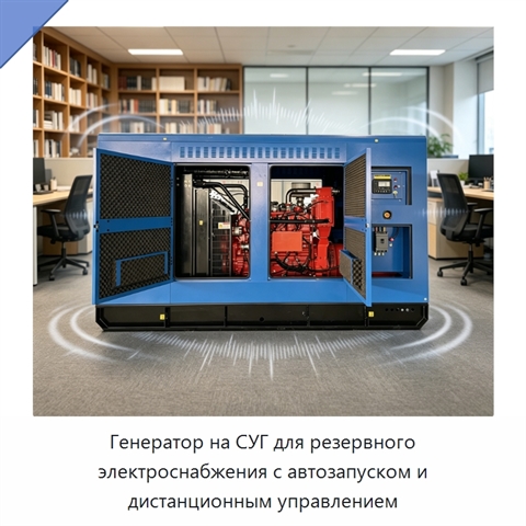 Генератор на СУГ для резервного электроснабжения с автозапуском и дистанционным управлением
