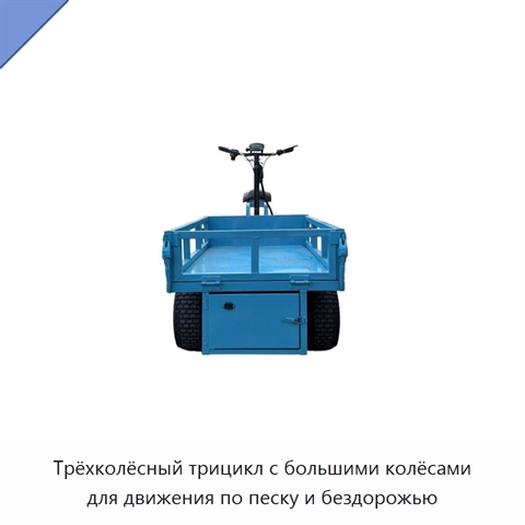 Трёхколёсный трицикл с большими колёсами для движения по песку и бездорожью
