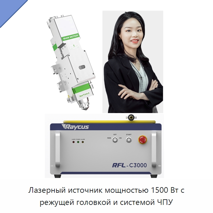 Лазерный источник мощностью 1500 Вт с режущей головкой и системой ЧПУ — Комплектующие для лазерного оборудования