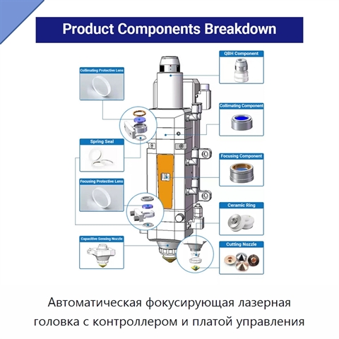 Автоматическая фокусирующая лазерная головка с контроллером и платой управления