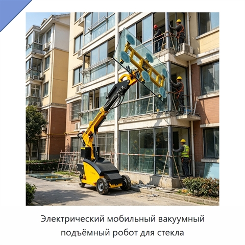 Электрический мобильный вакуумный подъёмный робот для стекла