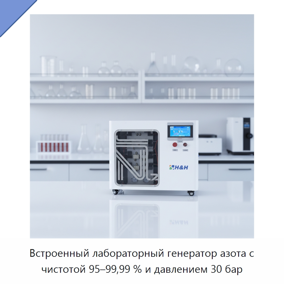 Встроенный лабораторный генератор азота с чистотой 95–99,99 % и давлением 30 бар — Газогенераторное оборудование
