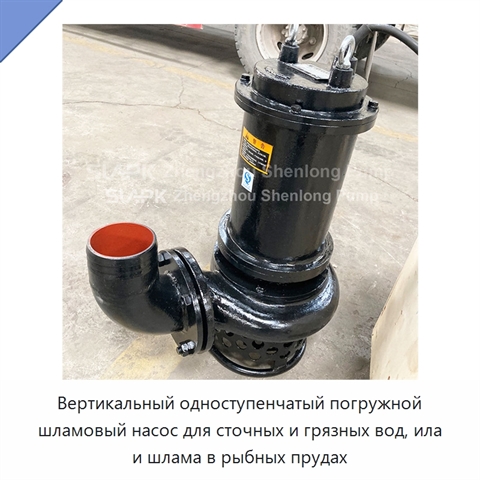 Вертикальный одноступенчатый погружной шламовый насос для сточных и грязных вод, ила и шлама в рыбных прудах