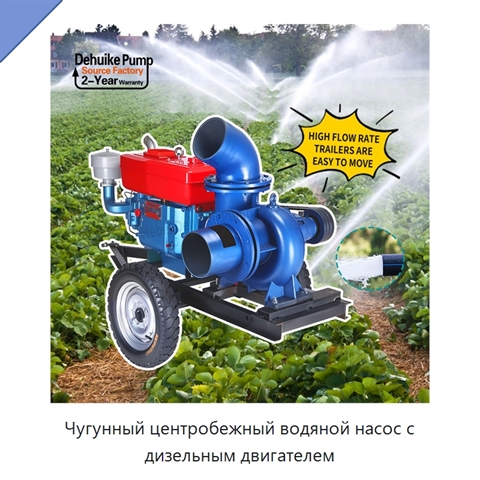 Чугунный центробежный водяной насос с дизельным двигателем