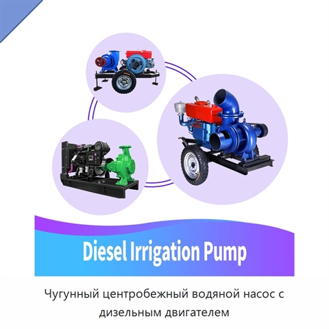 Чугунный центробежный водяной насос с дизельным двигателем