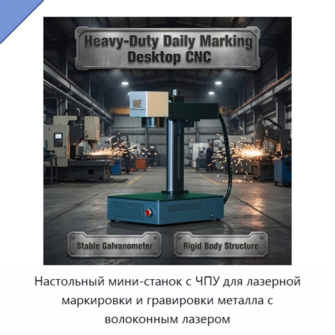 Настольный мини-станок с ЧПУ для лазерной маркировки и гравировки металла с волоконным лазером