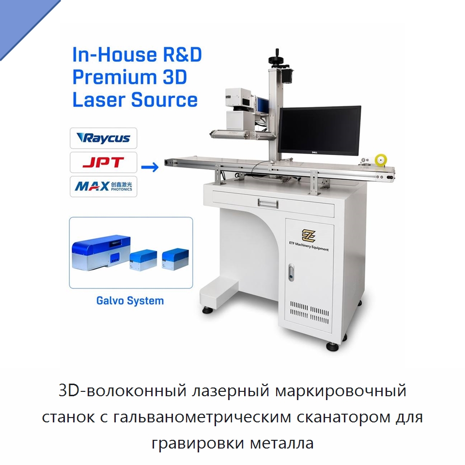 3D-волоконный лазерный маркировочный станок с гальванометрическим сканатором для гравировки металла — Лазерные маркировочные станки