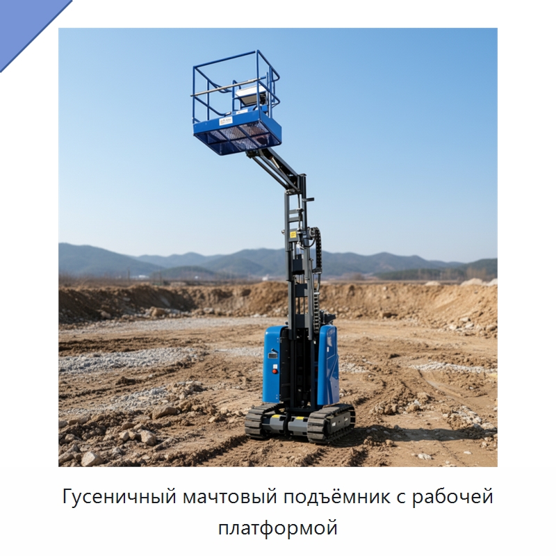 Гусеничный мачтовый подъёмник с рабочей платформой — Подъемные столы