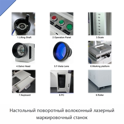 Настольный поворотный волоконный лазерный маркировочный станок