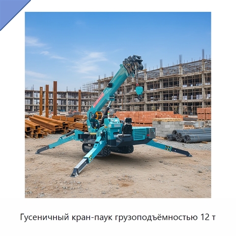 Гусеничный кран-паук грузоподъёмностью 12 т