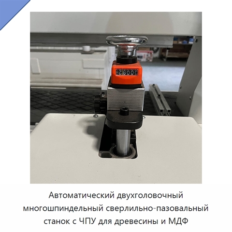Автоматический двухголовочный многошпиндельный сверлильно-пазовальный станок с ЧПУ для древесины и МДФ