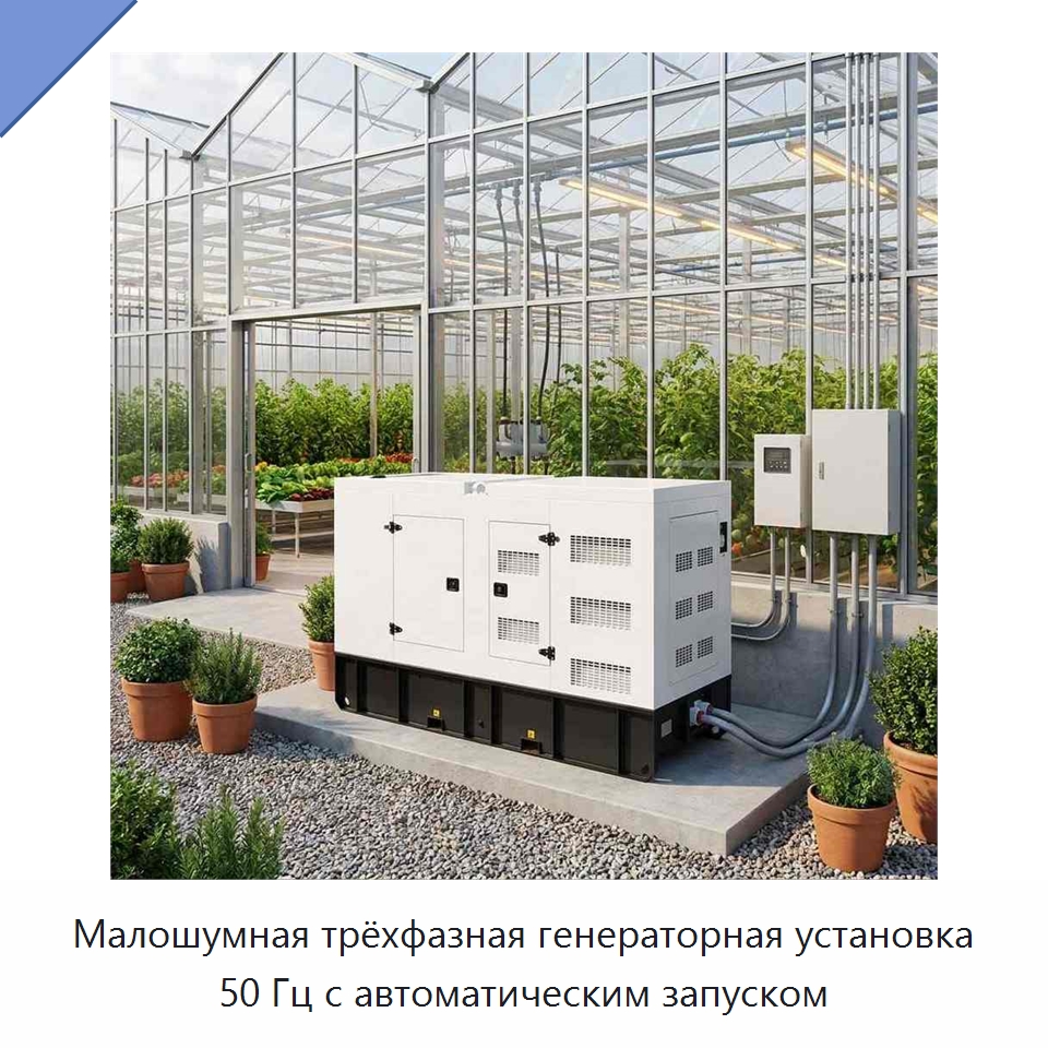 Малошумная трёхфазная генераторная установка 50 Гц с автоматическим запуском — Дизельные генераторы