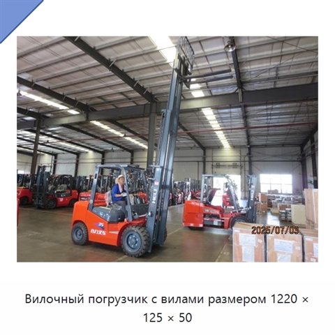 Вилочный погрузчик с вилами размером 1220 × 125 × 50