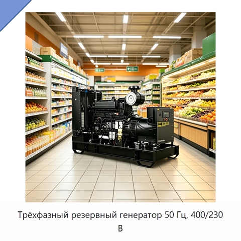 Трёхфазный резервный генератор 50 Гц, 400/230 В