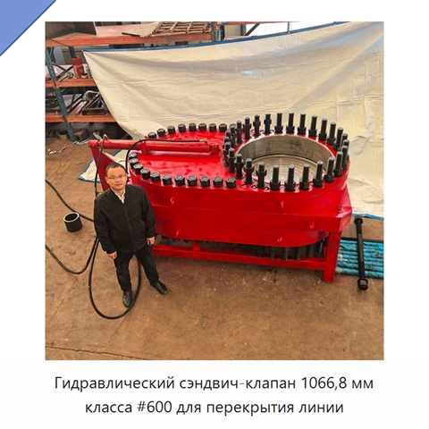 Гидравлический сэндвич-клапан 1066,8 мм класса #600 для перекрытия линии