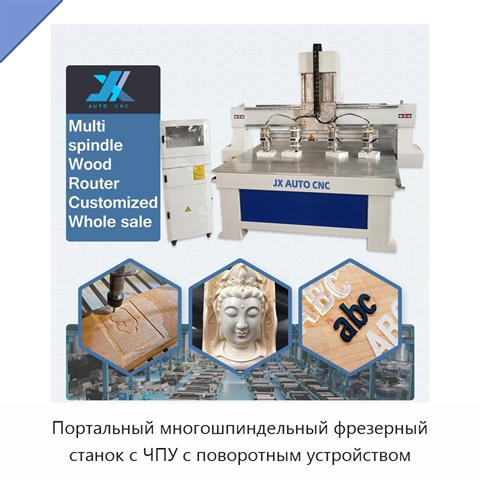 Портальный многошпиндельный фрезерный станок с ЧПУ с поворотным устройством