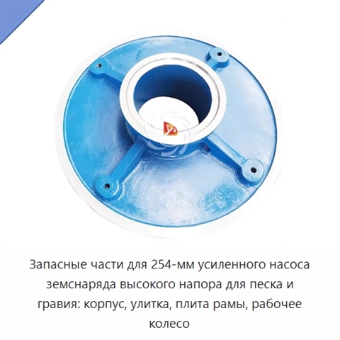 Запасные части для 254-мм усиленного насоса земснаряда высокого напора для песка и гравия: корпус, улитка, плита рамы, рабочее колесо
