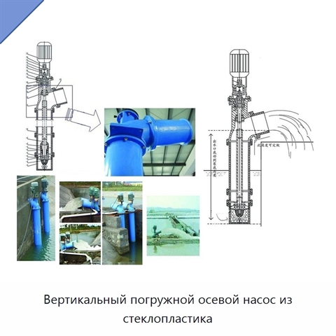 Вертикальный погружной осевой насос из стеклопластика