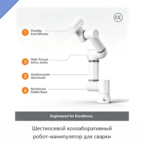 Шестиосевой коллаборативный робот-манипулятор для сварки