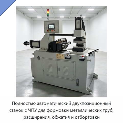 Полностью автоматический двухпозиционный станок с ЧПУ для формовки металлических труб, расширения, обжатия и отбортовки
