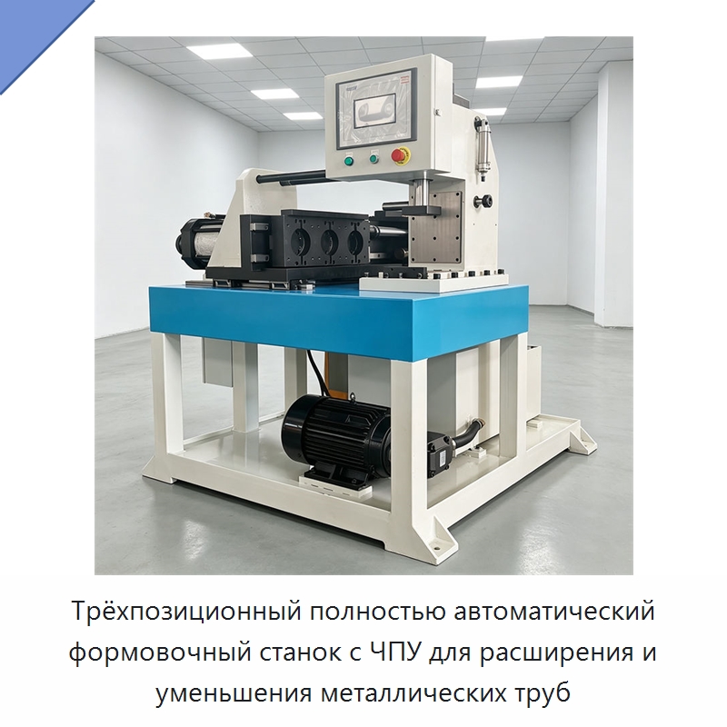 Трёхпозиционный полностью автоматический формовочный станок с ЧПУ для расширения и уменьшения металлических труб — Станки для обработки труб