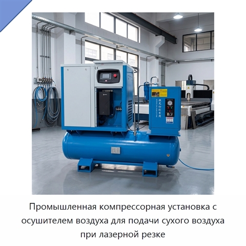 Промышленная компрессорная установка с осушителем воздуха для подачи сухого воздуха при лазерной резке