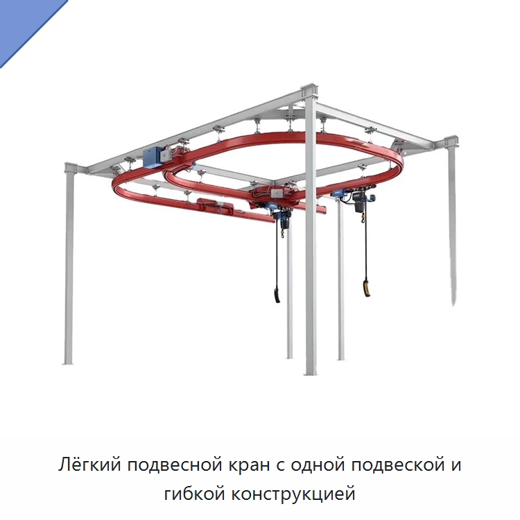 Лёгкий подвесной кран с одной подвеской и гибкой конструкцией — Краны