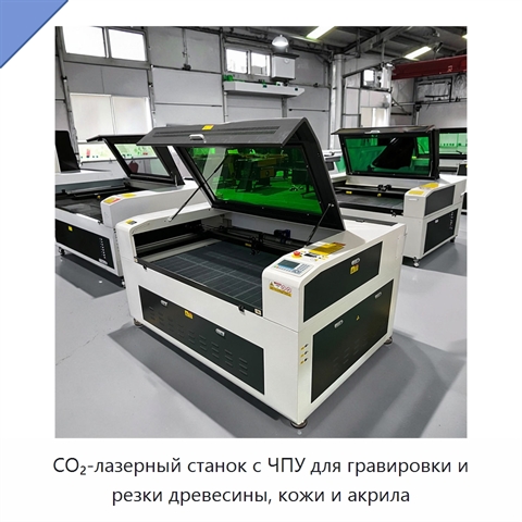 CO₂-лазерный станок с ЧПУ для гравировки и резки древесины, кожи и акрила