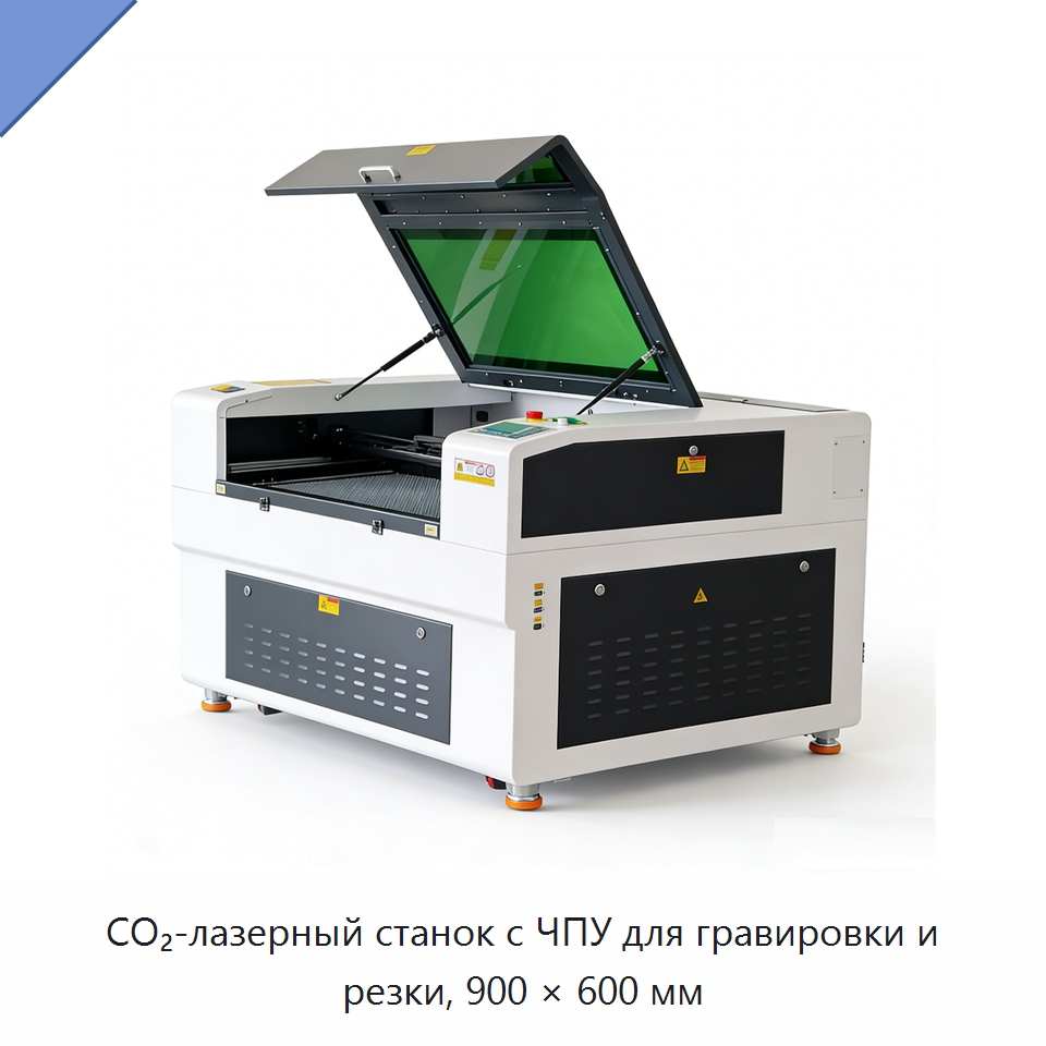 CO₂-лазерный станок с ЧПУ для гравировки и резки, 900 × 600 мм — Лазерные гравировальные станки