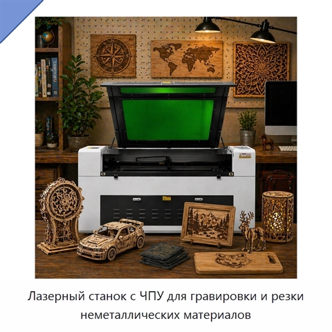 Лазерный станок с ЧПУ для гравировки и резки неметаллических материалов