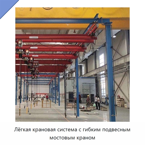 Лёгкая крановая система с гибким подвесным мостовым краном