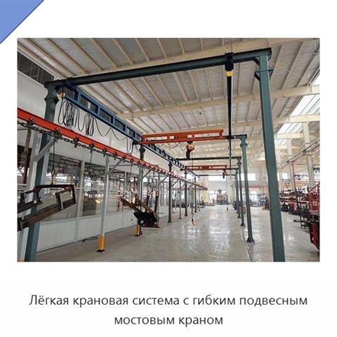 Лёгкая крановая система с гибким подвесным мостовым краном