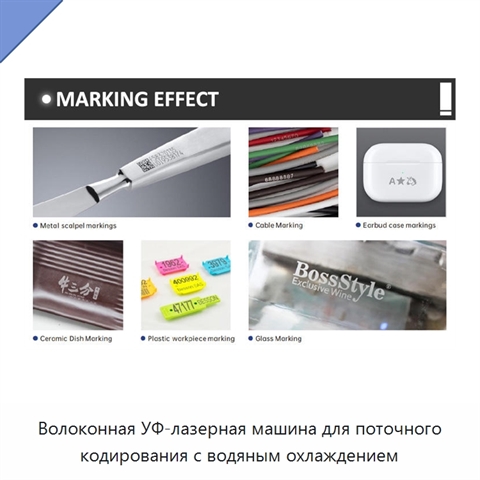 Волоконная УФ-лазерная машина для поточного кодирования с водяным охлаждением