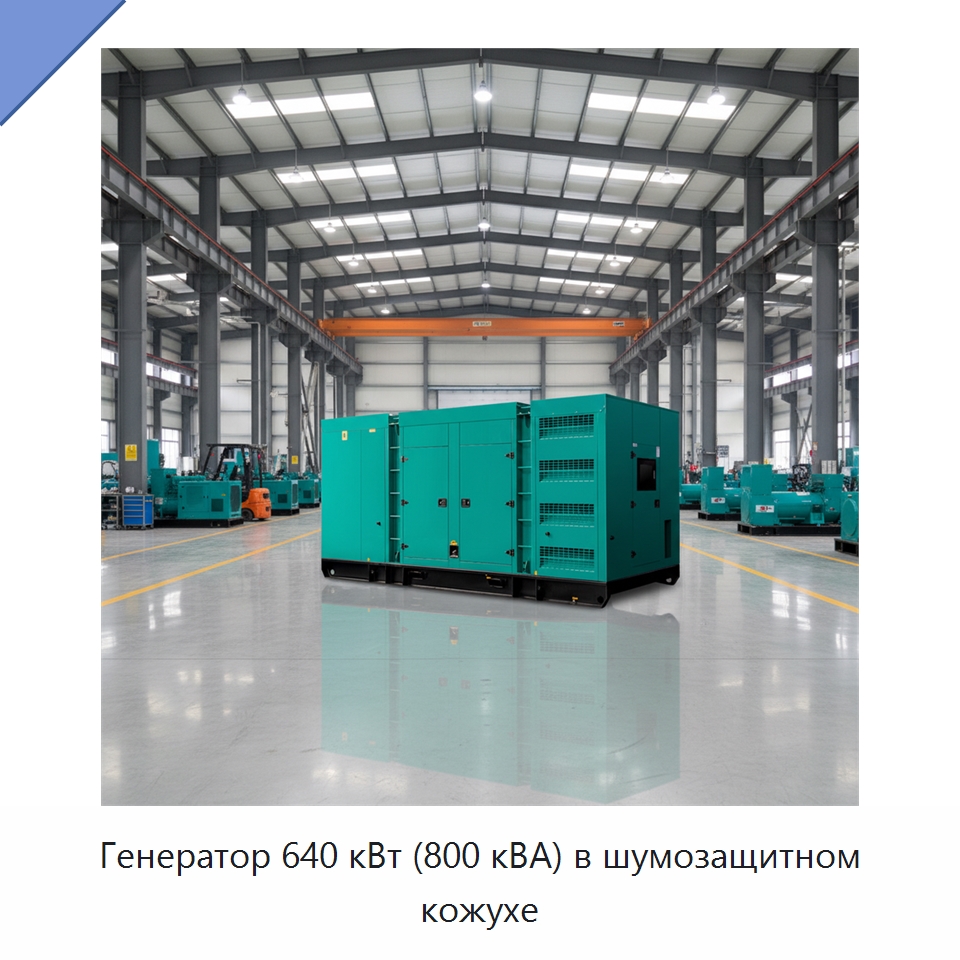 Генератор 640 кВт (800 кВА) в шумозащитном кожухе — Дизельные генераторы
