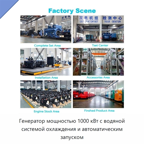 Генератор мощностью 1000 кВт с водяной системой охлаждения и автоматическим запуском