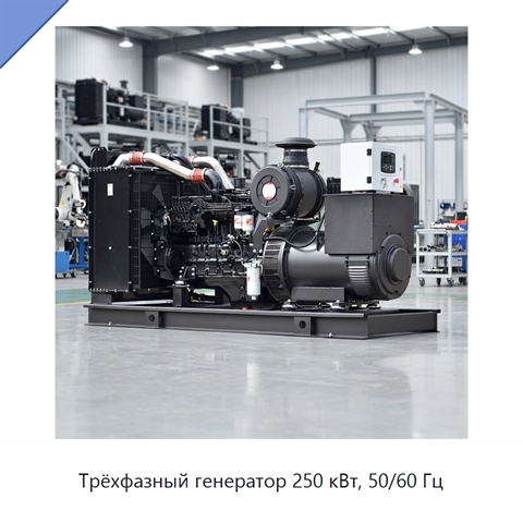 Трёхфазный генератор 250 кВт, 50/60 Гц