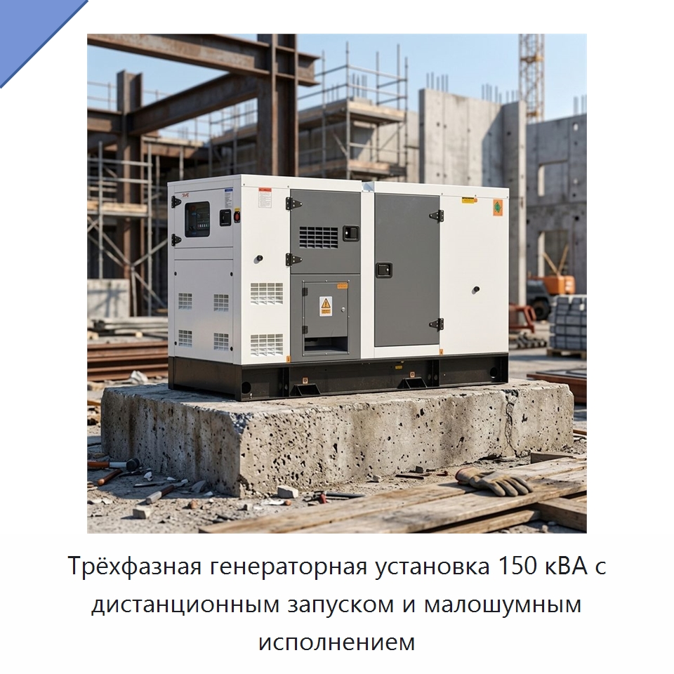 Трёхфазная генераторная установка 150 кВА с дистанционным запуском и малошумным исполнением — Дизельные генераторы
