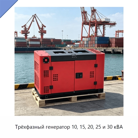 Трёхфазный генератор 10, 15, 20, 25 и 30 кВА
