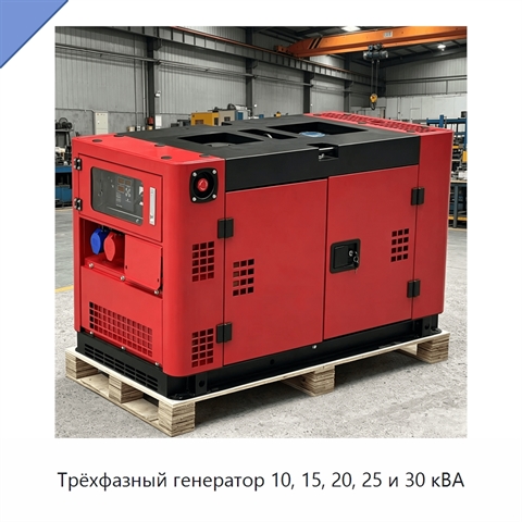 Трёхфазный генератор 10, 15, 20, 25 и 30 кВА