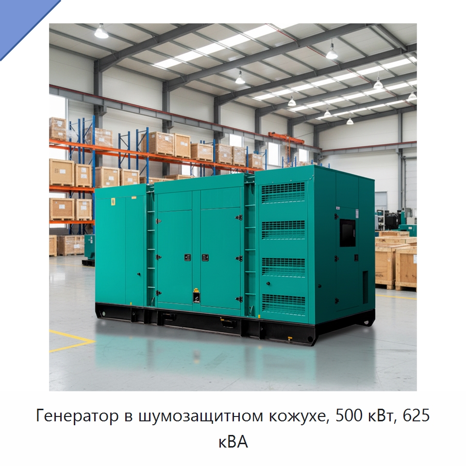 Генератор в шумозащитном кожухе, 500 кВт, 625 кВА — Дизельные генераторы
