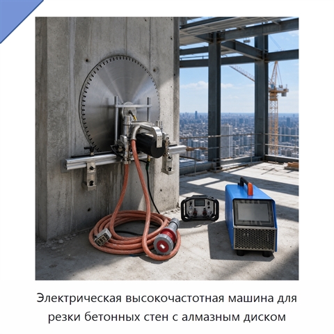 Электрическая высокочастотная машина для резки бетонных стен с алмазным диском