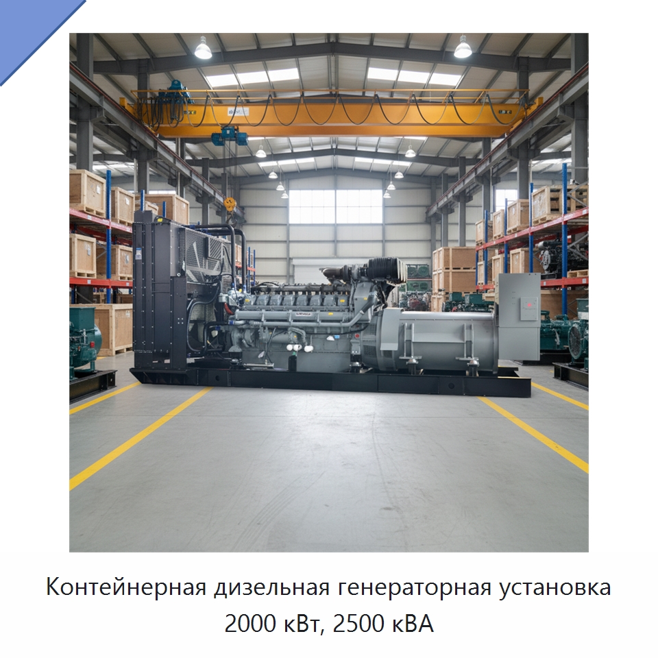 Контейнерная дизельная генераторная установка 2000 кВт, 2500 кВА — Дизельные генераторы